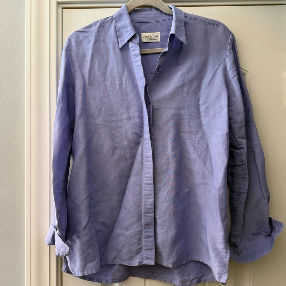 villager Lavender Casual Button-Down Shirt for Men